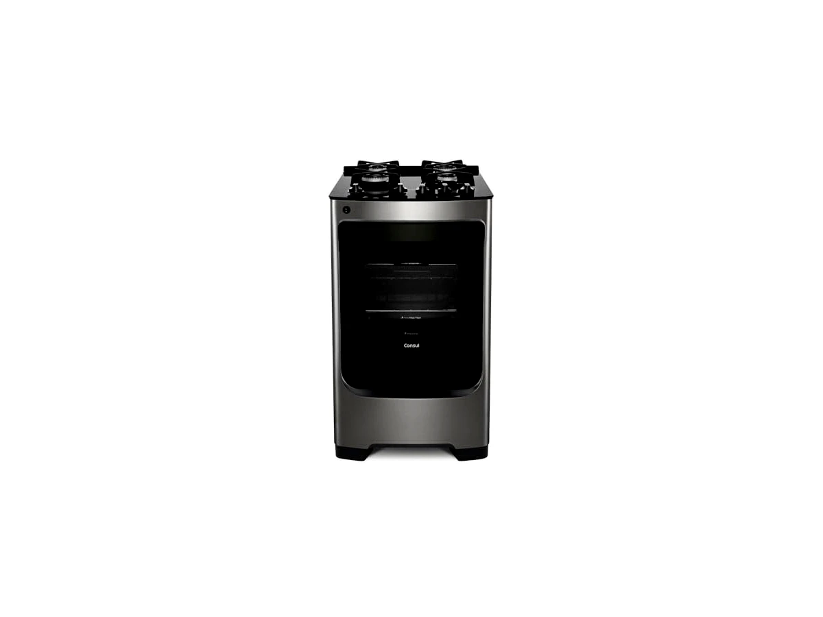 Fogão Consul 4 Bocas Inox com Mesa de Vidro